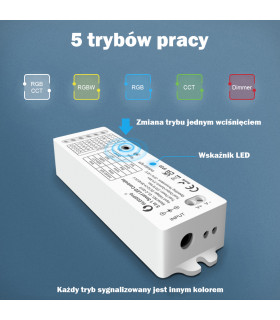 Sterownik ZigBee 5 w 1 do taśm LED kompatybilny z Philips Hue Tuya RGB