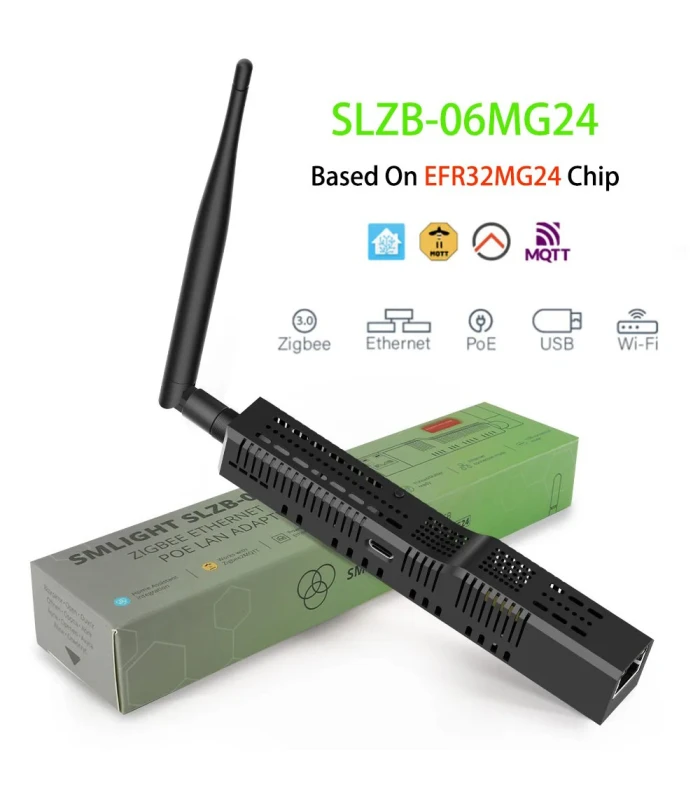 Adapter SLZB-06mg24 Bramka Zigbee EFR32MG24 Ethernet PoE USB LAN WIFI do HA