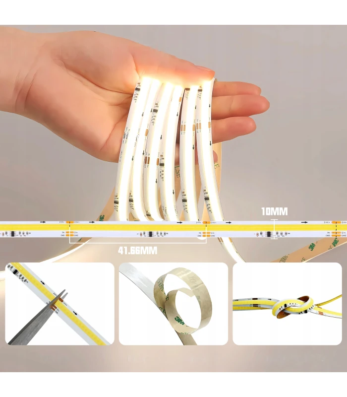 Cyfrowa taśma LED COB CCT biały ciepły zimny WLED WS2811 576 LED/m 24V 5m
