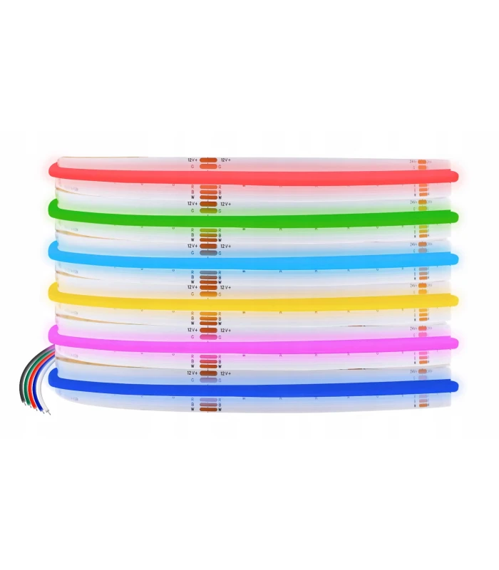 Taśma pasek LED COB RGB 12V rolka 5 metrów 840 LED/m NEON MOCNA IP20