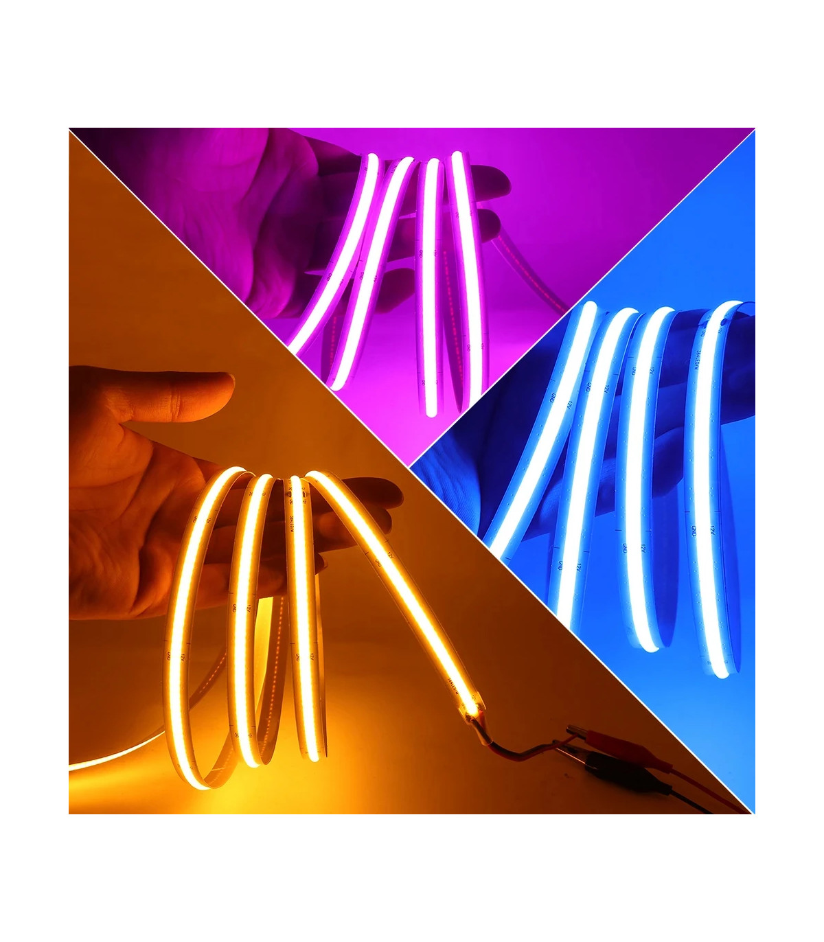 Taśma pasek LED COB RGB 12V rolka 5 metrów 810 LED/m NEON MOCNA IP20