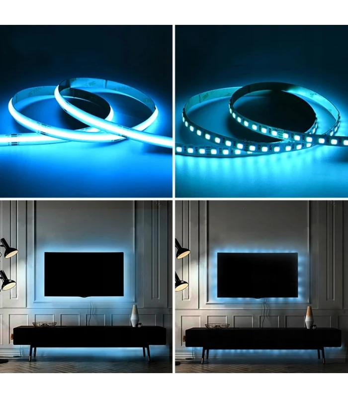 Taśma pasek LED COB RGB 12V rolka 5 metrów 840 LED/m NEON MOCNA IP20