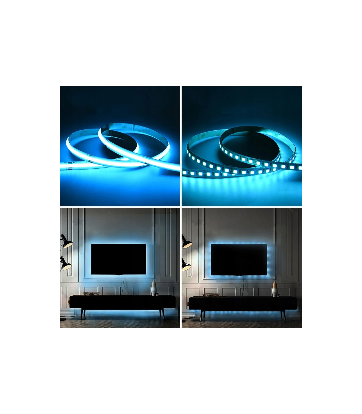 Taśma pasek LED COB RGB 12V rolka 5 metrów 810 LED/m NEON MOCNA IP20