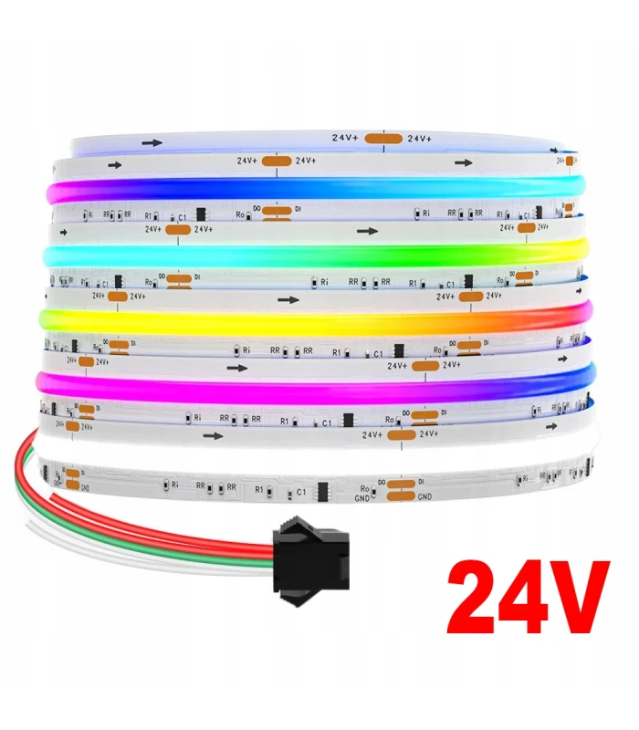 Cyfrowa taśma LED COB WLED WS2814 RGBIC + BIAŁY neutralny 784 LED/m 24V 5m