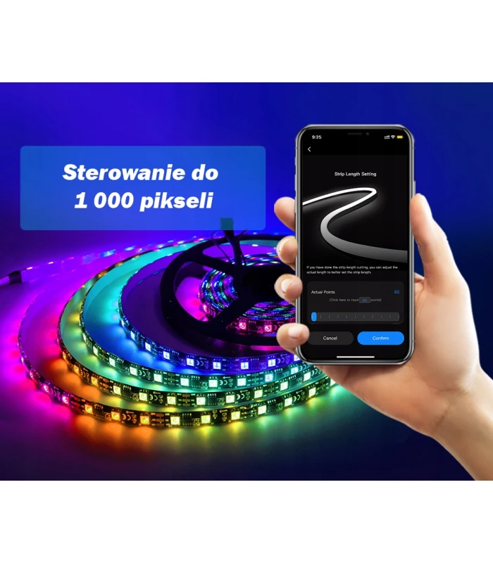 Sterownik WiFi LED SPI TUYA Pixel RGBIC WS281x MIKROFON do cyfrowych taśm