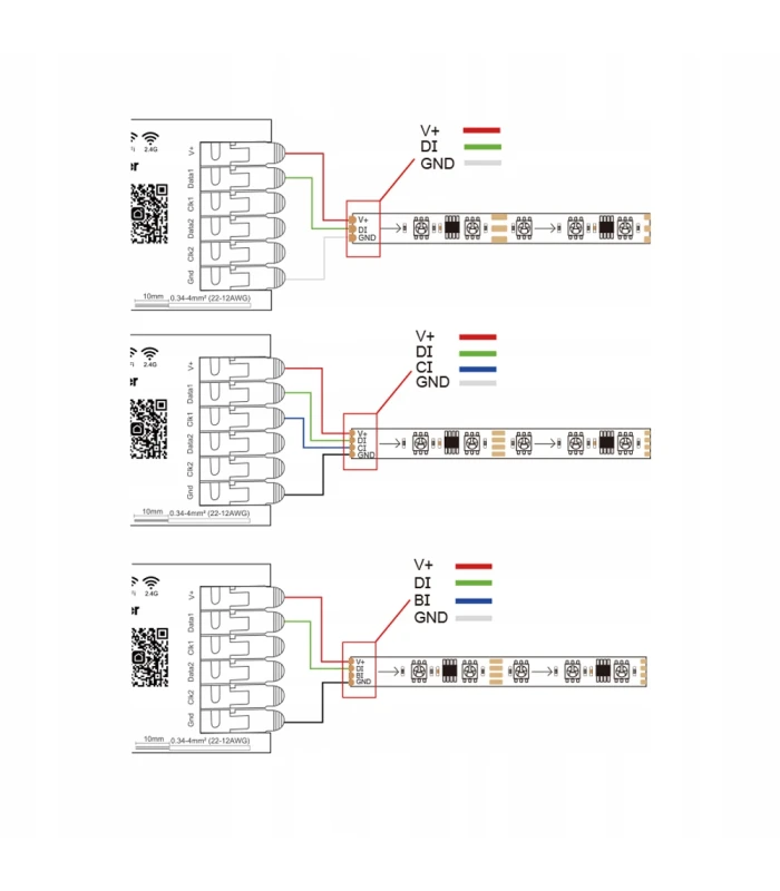 Sterownik ZigBee LED SPI TUYA Pixel RGBIC WS281x MIKROFON do cyfrowych taśm