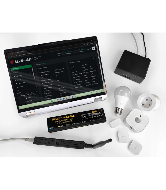 Adapter SLZB-06p7u Bramka Zigbee CC2652P7 USB over ETHERNET PoE LAN WIFI HA