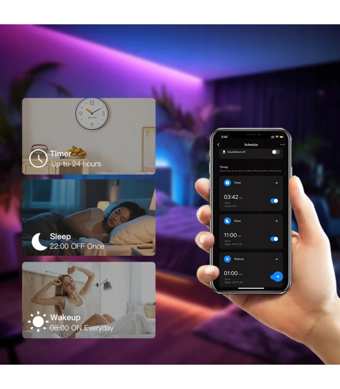Sterownik ZigBee LED SPI TUYA Pixel RGBIC WS281x MIKROFON do cyfrowych taśm