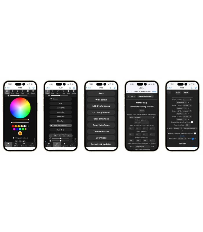 Sterownik SLWF-09 do taśm WLED LED WiFi ESP32 Home Assistant MQTT USB-C PoE