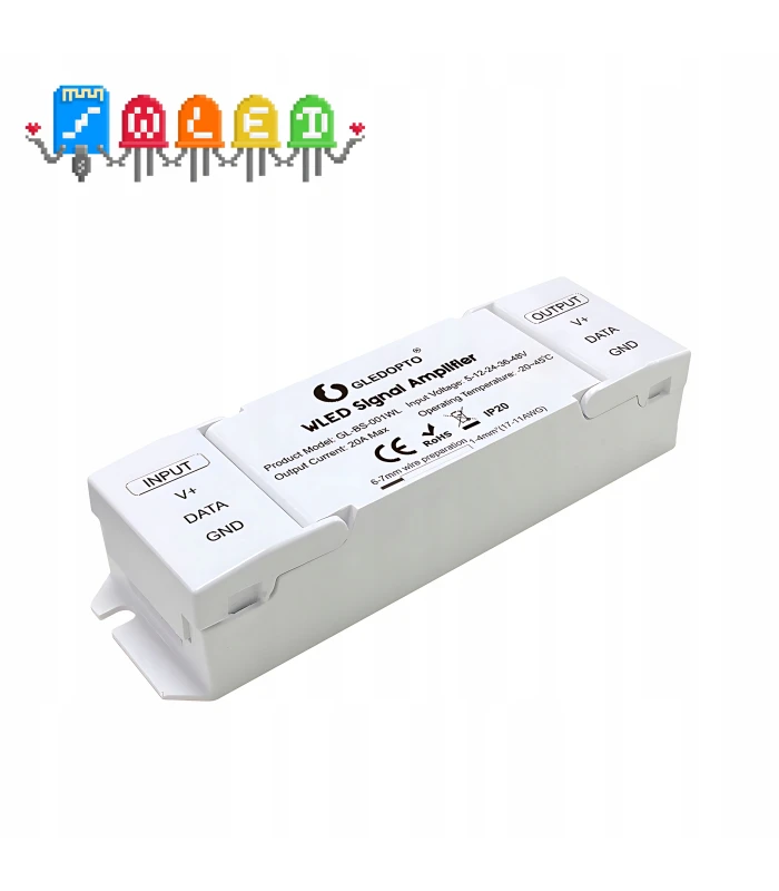 Wzmacniacz do cyfrowych taśm pasków LED adresowalnych WLED RGBIC 5-48V