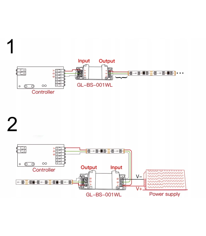 Wzmacniacz do cyfrowych taśm pasków LED adresowalnych WLED RGBIC 5-48V