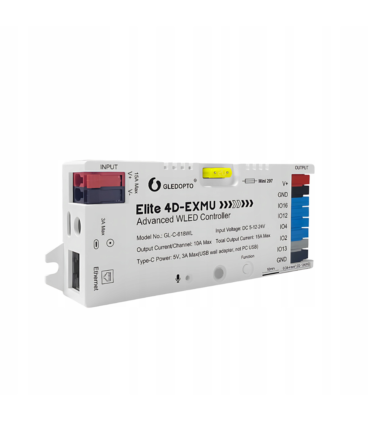 Sterownik LED WLED RGBIC WiFi ESP32 Ethernet RJ45 PWM WS281x MQTT 4 KANAŁY