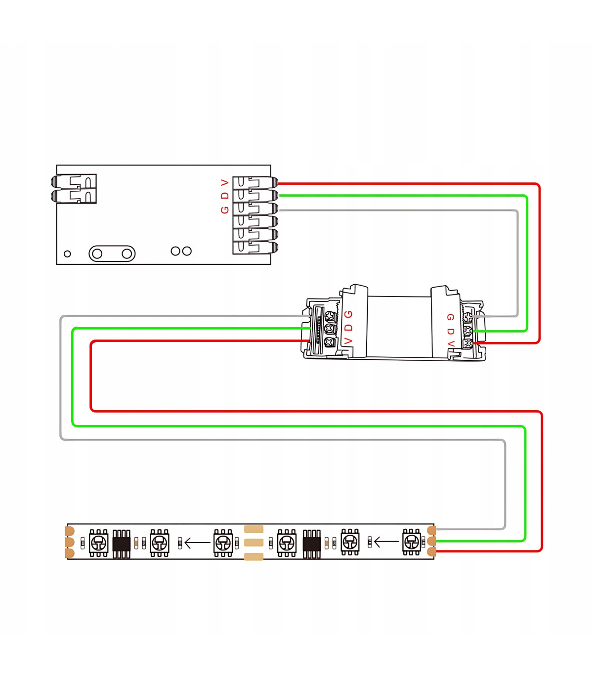 Wzmacniacz do cyfrowych taśm pasków LED adresowalnych WLED RGBIC 5-48V