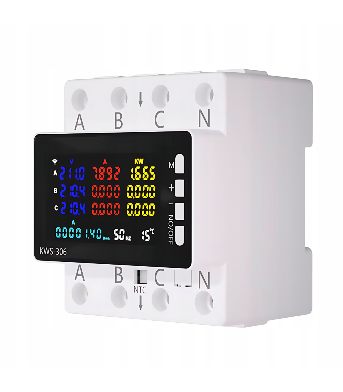 Trójfazowy licznik energii prądu mocy watomierz przekaźnik 80A z LCD na DIN
