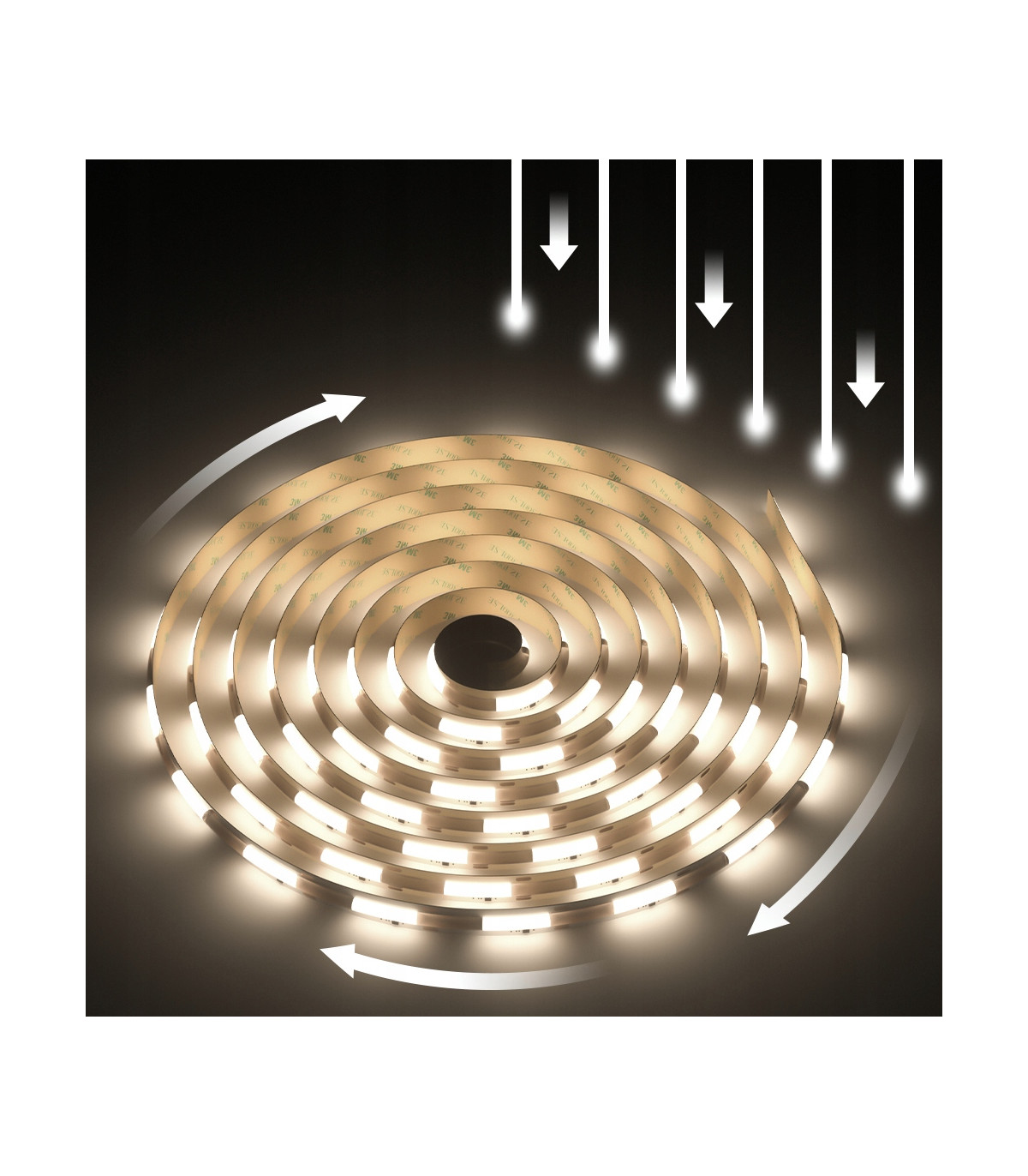 Cyfrowa taśma LED COB WLED WS2811 płynąca NEUTRALNY BIAŁY 360 LED/m 24V 5m