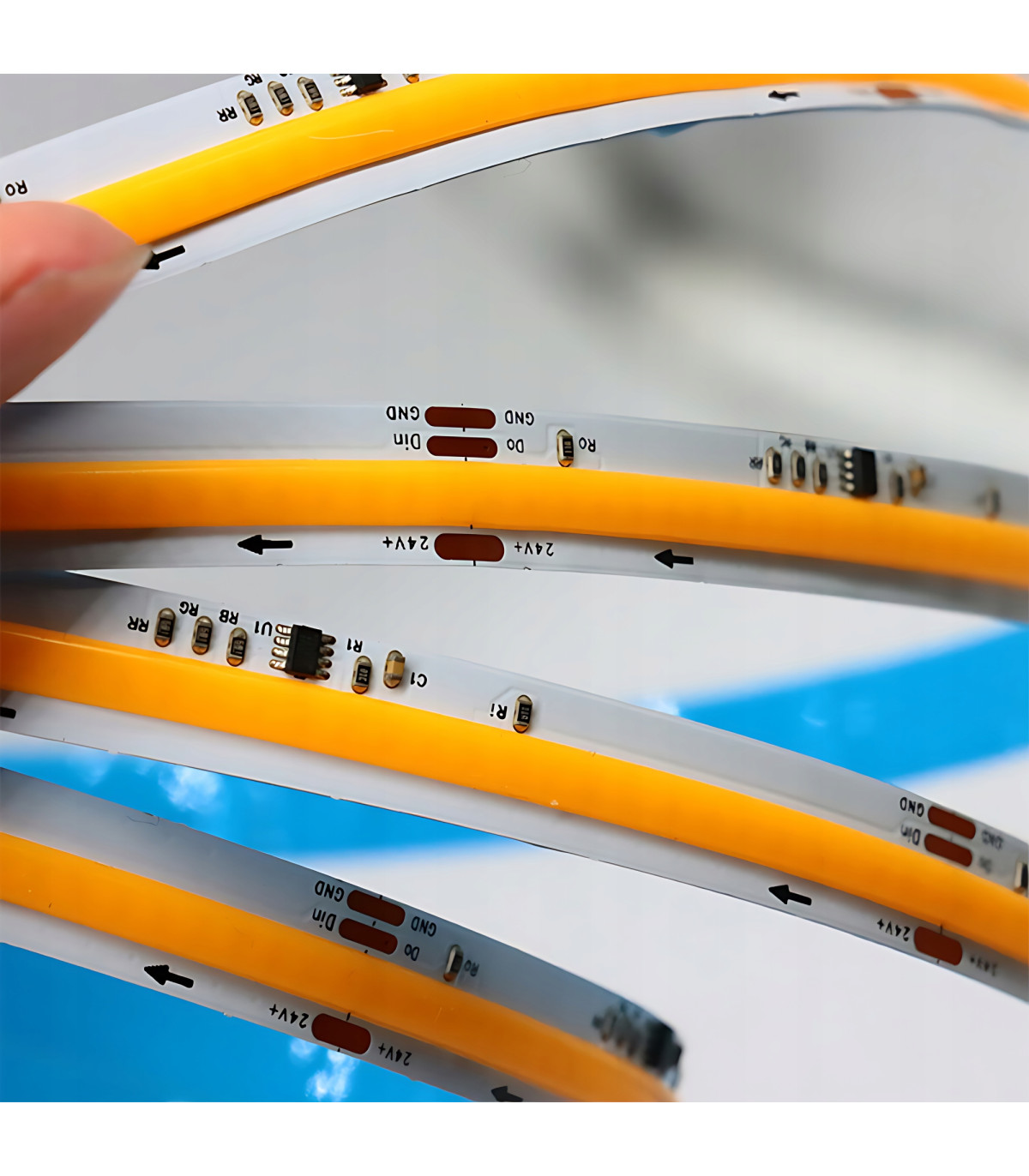 Cyfrowa taśma LED COB WLED WS2811 płynąca NEUTRALNY BIAŁY 360 LED/m 24V 5m