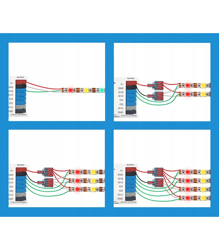 Sterownik LED WLED RGBIC WiFi ESP32 Ethernet RJ45 PWM WS281x MQTT 4 KANAŁY