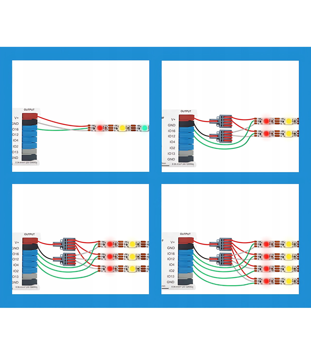 Sterownik LED WLED RGBIC WiFi ESP32 Ethernet RJ45 PWM WS281x MQTT 4 KANAŁY