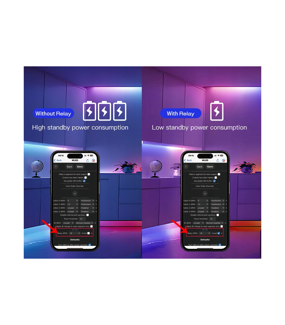 Sterownik LED WLED RGBIC WiFi ESP32 Ethernet RJ45 PWM WS281x MQTT 4 KANAŁY